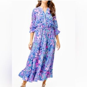 Lilly Pulitzer Cori Stretch Shirtdress Sz 12